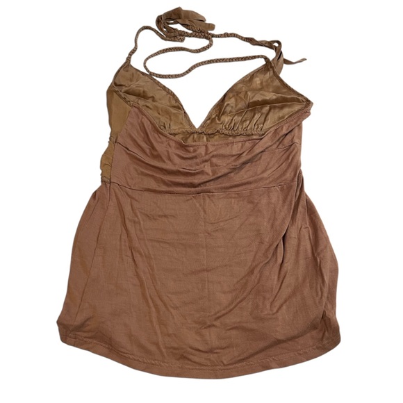 vintage forever21 brown babydoll halter top medium - Picture 4 of 8